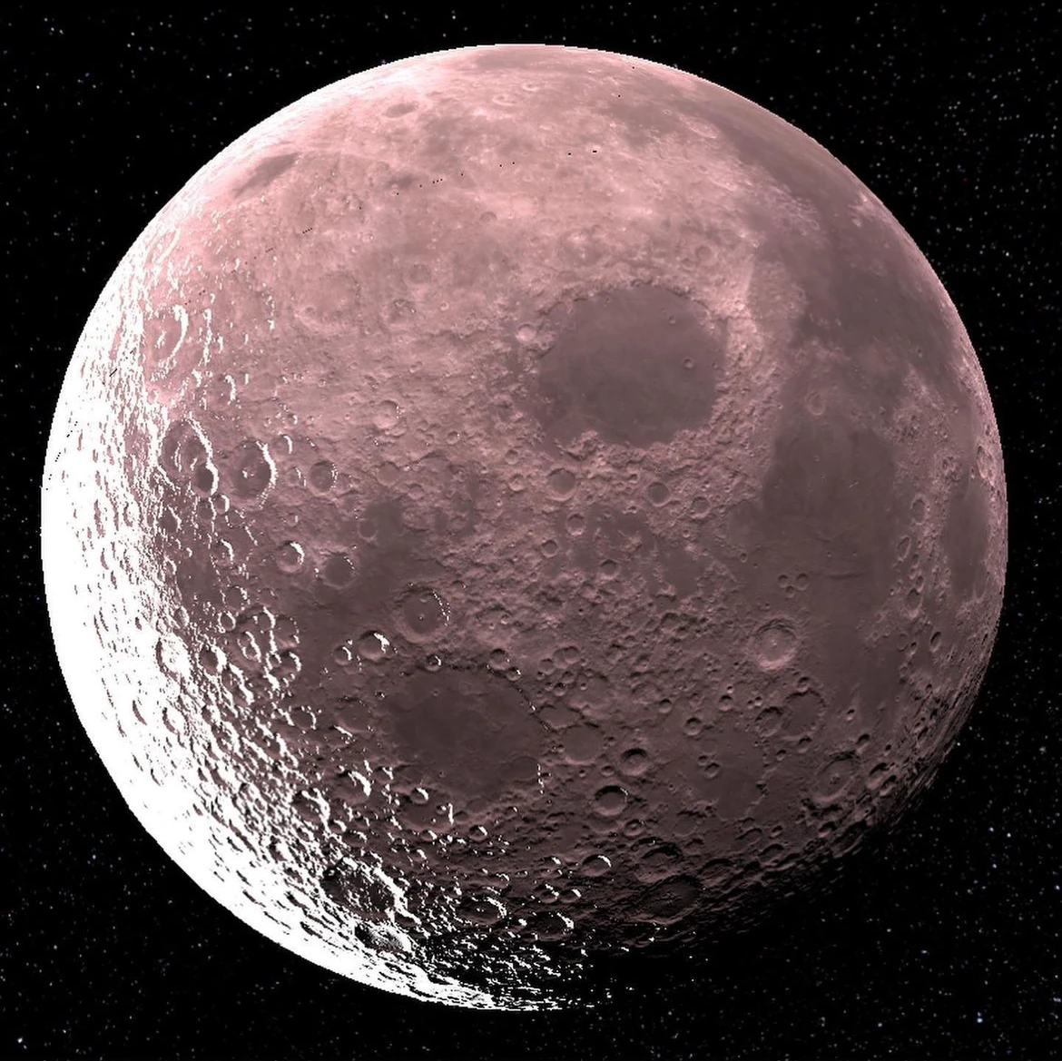 a digitally rendered image of the Moon